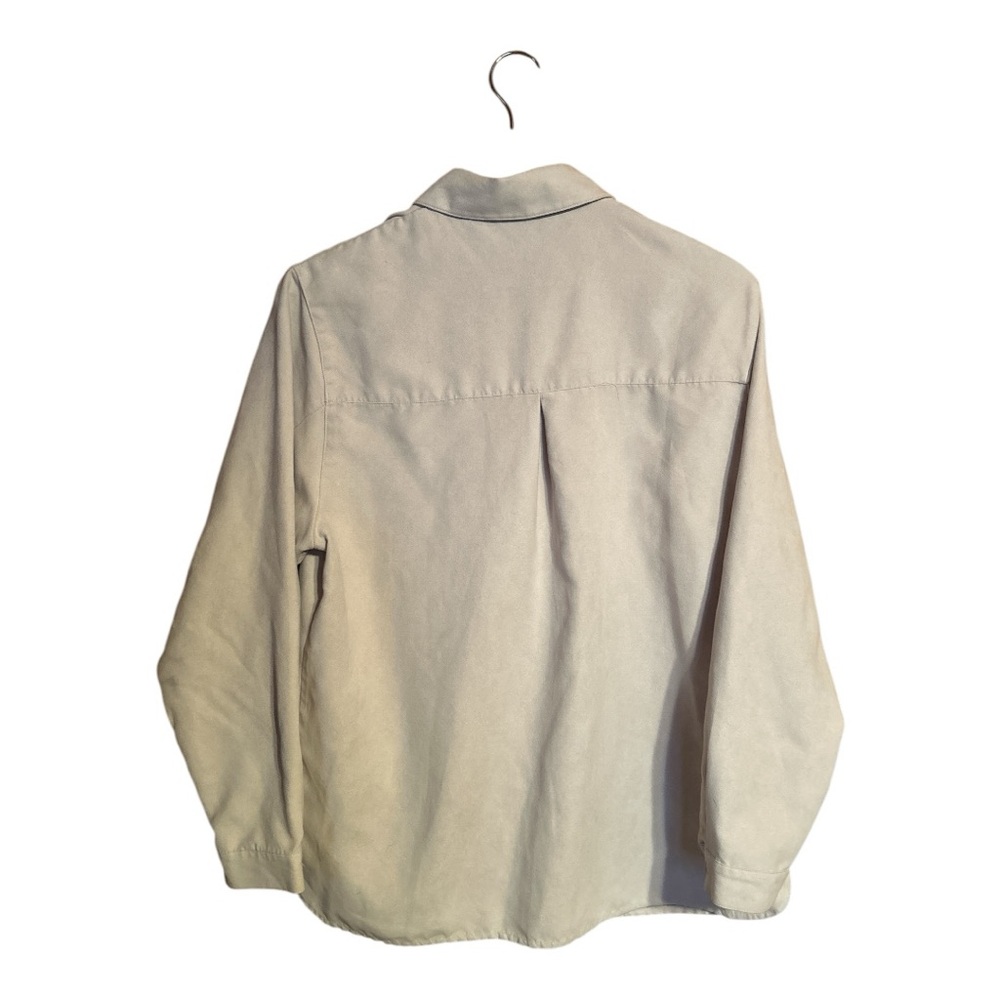 Vintage Studio Works Beige Faux Suede Classic Button Up Women’s Size Medium - Picture 3 of 4
